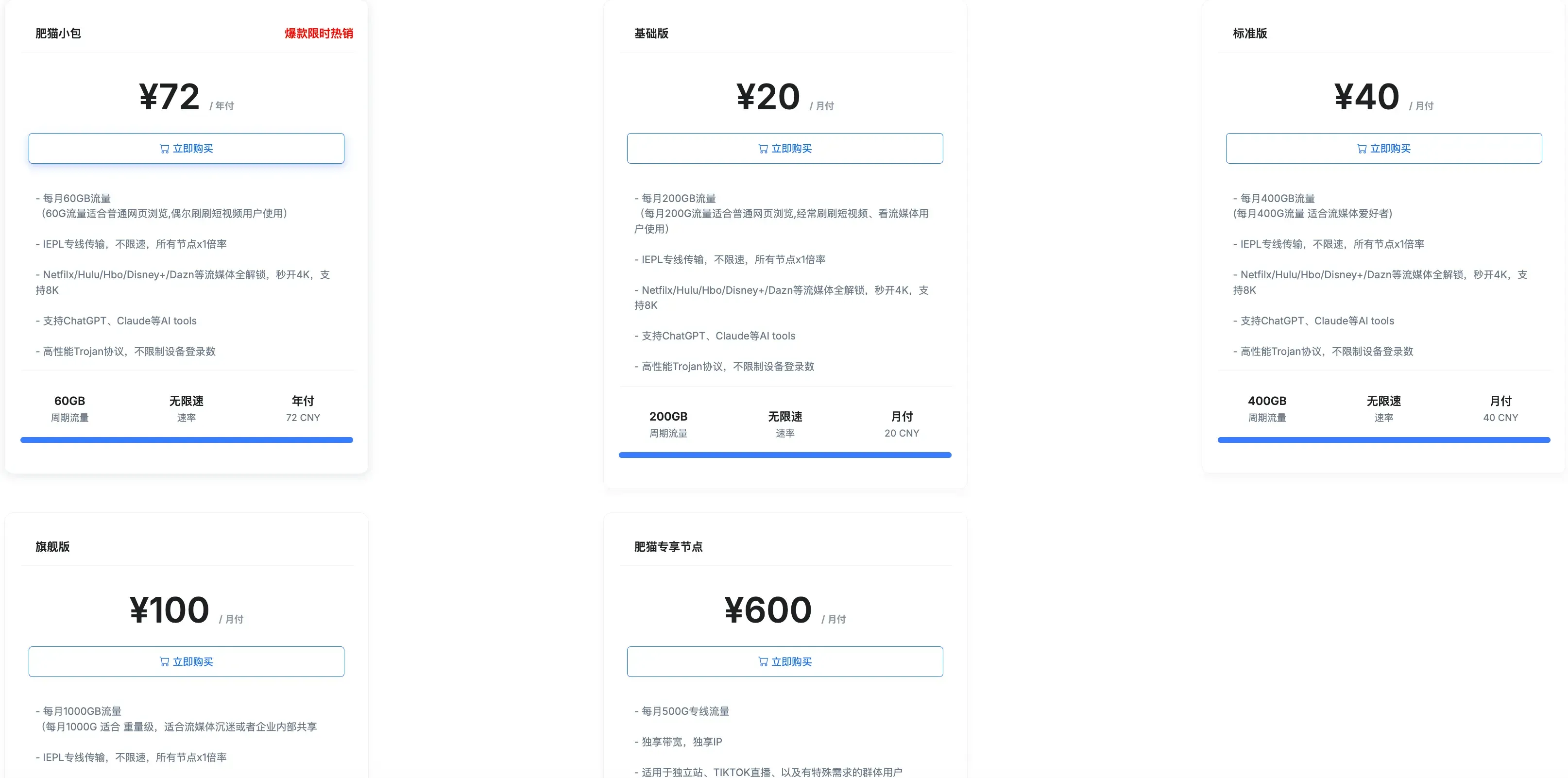 肥猫云机场套餐价格